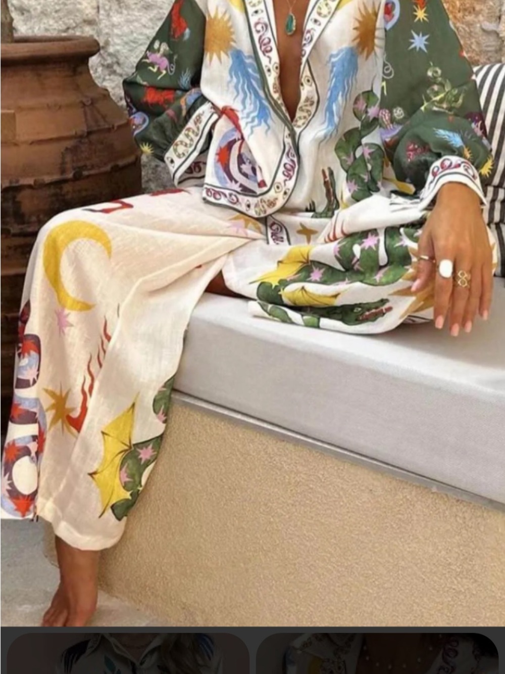 Like my choice Boho Printed Relaxed Pants & Top Set - Multicolor SIZE LARGE NWT - Picture 5 of 5